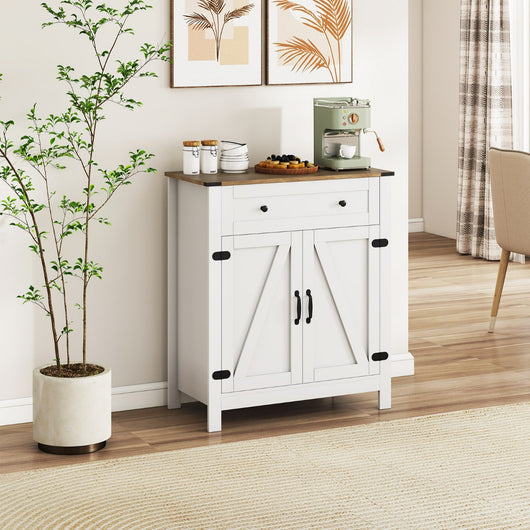 Armadietto da dispensa per cucina con cassetto e ripiano regolabile, Stazione per caff¨¨ da pavimento per sala da pranzo-Credenze buffet