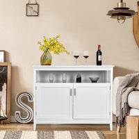 Credenza cucina moderna con ripiano regolabile e 2 ante-Mobiletto multiuso 114x51x91cm Bianco