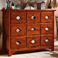 Cassettone in legno massello 9 cassetti misura l.147 p.55 h.119 (981) - Mobili 2G