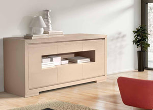 Credenza in frassino onice poro aperto 2 porte 2 cassetti con zoccolo l.186 p.45 h.85