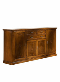 Credenzone in legno 4 porte-3 cassetti con intarsi finitura bassano misure l.211 p.49 h.113 - Mobili 2G
