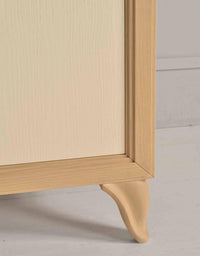 Credenza in frassino 2 porte finitura tabacco poro aperto con piedi a sciabola l.210 p.50 h.88