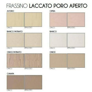 Credenza in frassino onice poro aperto 2 porte 2 cassetti con zoccolo l.186 p.45 h.85