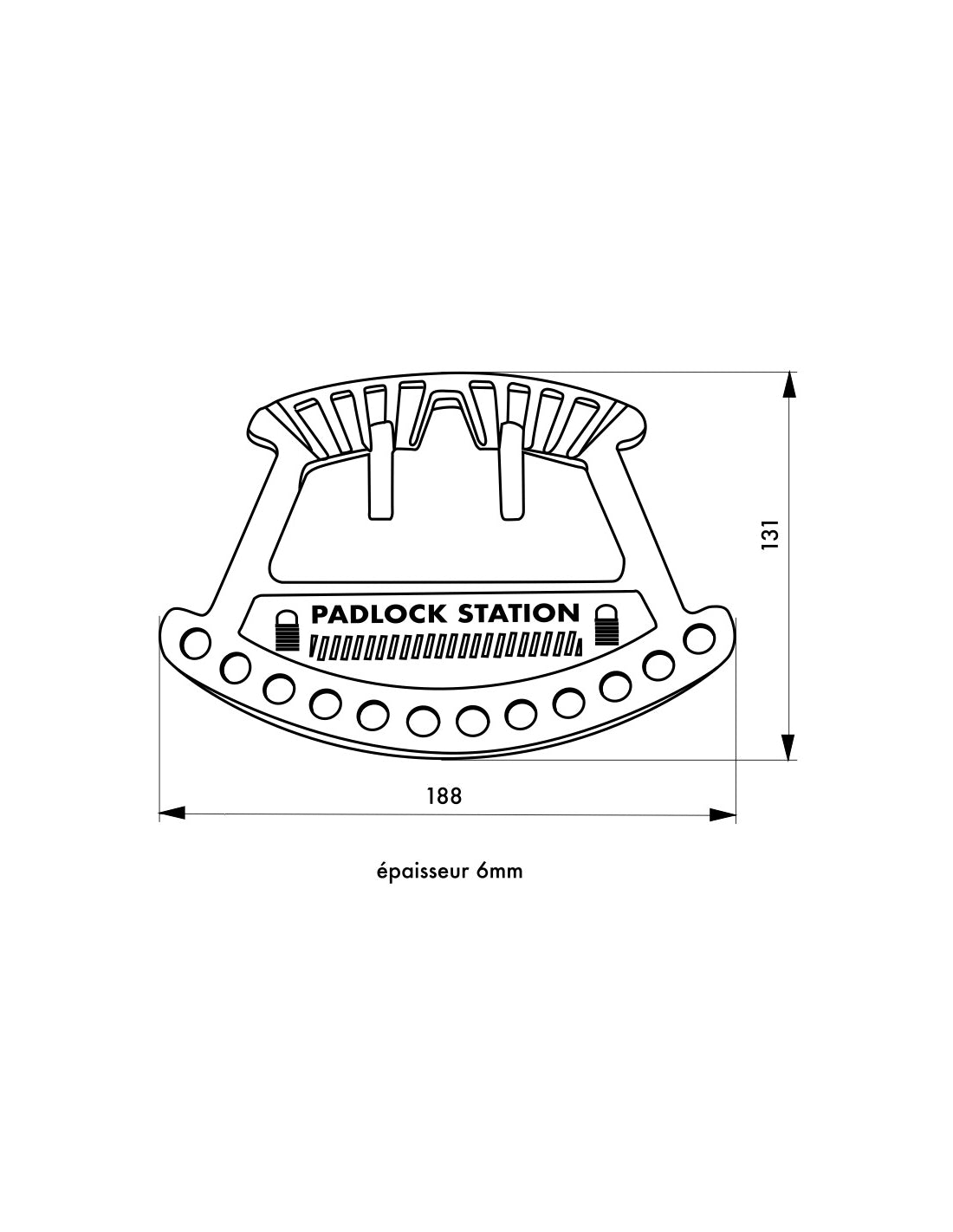 Cremagliera portatile in nylon per 12 lucchetti - THIRARD