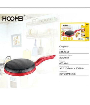 Crepiera Macchina Per Crepes 600 Watt Con Manico Piastra 20 Cm Antiaderente         