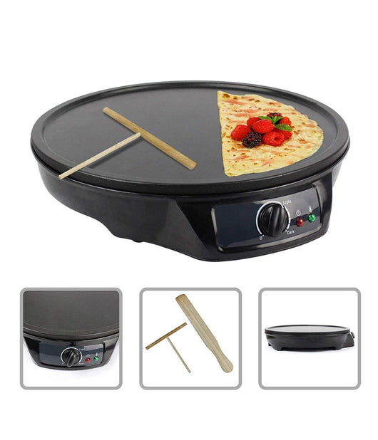 Crepiera Piastra Antiaderente Crepes Piadine Elettrica Diametro 30 Cm 1000 Watt         