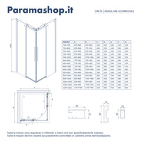 Box doccia angolare 100x120cm due ante scorrevoli  vetro 8mm trasparente profili cromati h195 | Creta