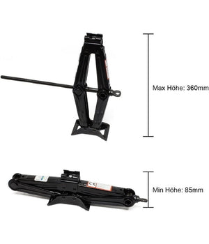 Cric A Pantografo Forbice Idraulico Sollevatore Auto Familiare Pickup 2000kg Nero         