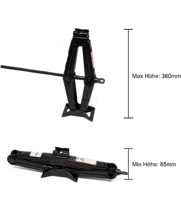 Cric A Pantografo Forbice Idraulico Sollevatore Auto Familiare Pickup 2000kg Nero         