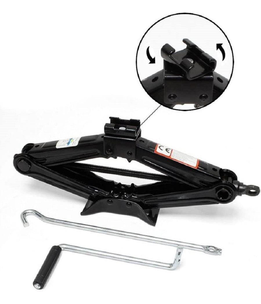 Cric A Pantografo Forbice Idraulico Sollevatore Auto Familiare Pickup 2000kg Nero         