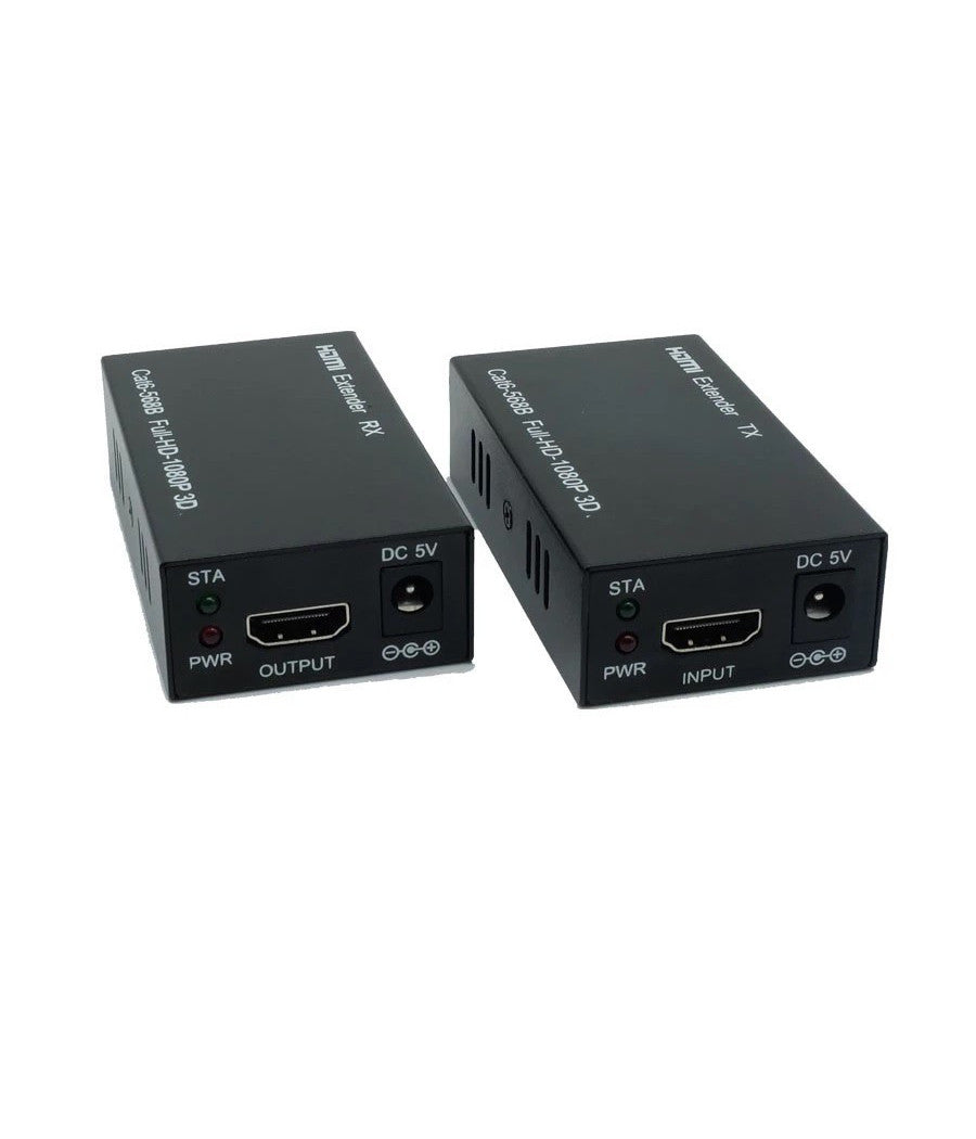 Hdmi Extender Ethernet Cavo Di Rete Lan Over Cat6 60 Metri Hdmi 3d Fullhd 1080p         