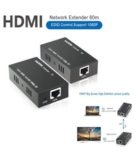 Hdmi Extender Ethernet Cavo Di Rete Lan Over Cat6 60 Metri Hdmi 3d Fullhd 1080p         