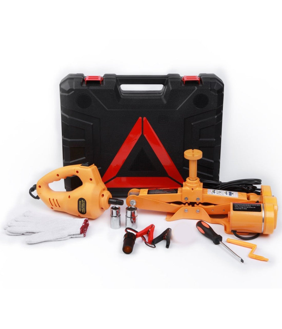 Trade Shop - Crick Elettrico Sollevatore Pantografo Auto 3 Ton 12v Avvitatore Impatto Bussole -