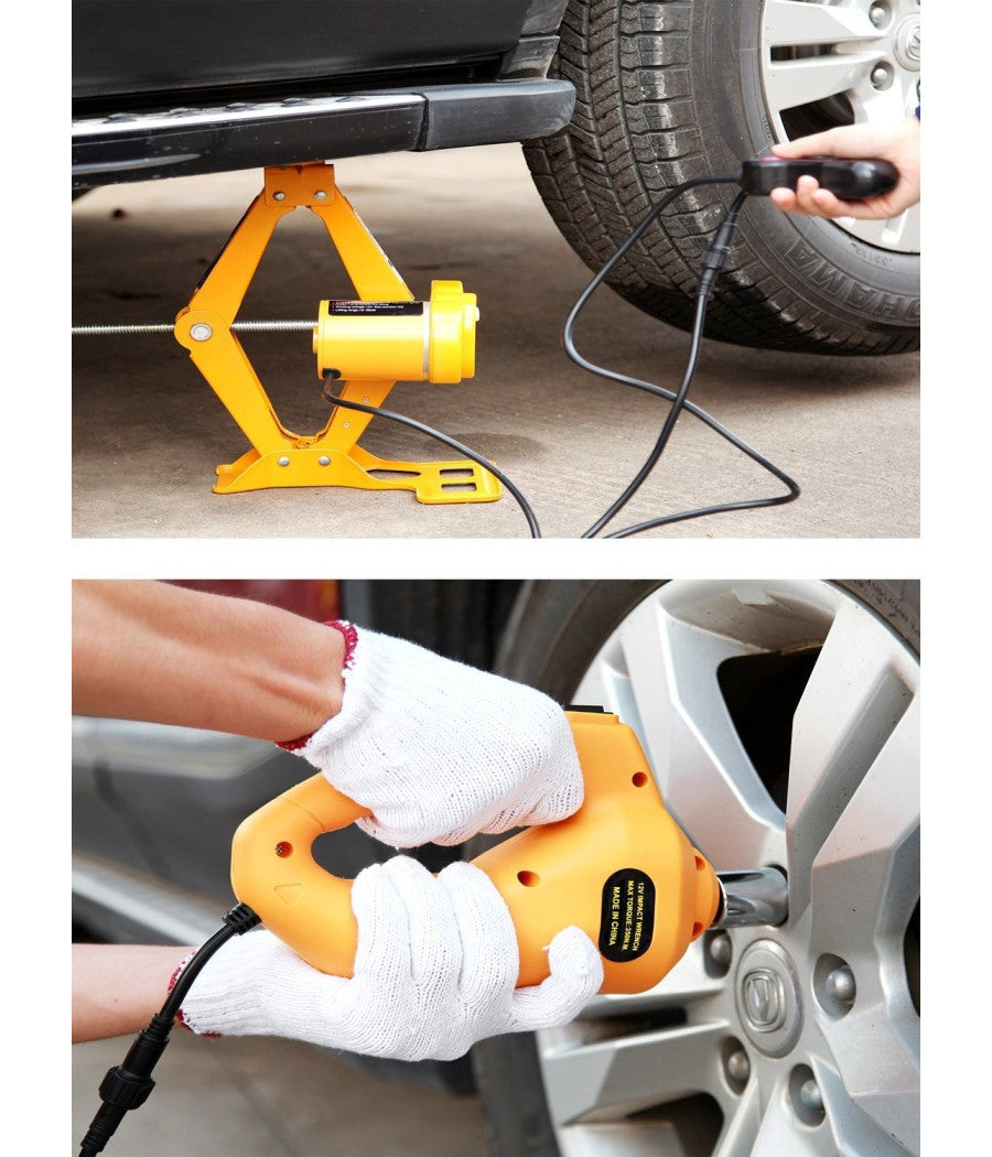 Trade Shop - Crick Elettrico Sollevatore Pantografo Auto 3 Ton 12v Avvitatore Impatto Bussole -