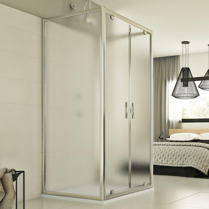 Box Doccia 3 lati 90x80x90 CM H198 stampato C mod. Cristal Trio 2 Ante