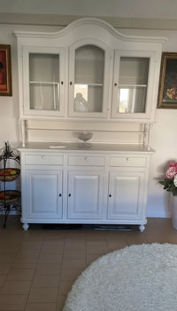 Cristalliera 3 porte bianca legno shabby chic l.150x43x215 (1508) - Mobili 2G