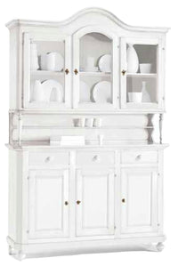 Cristalliera 3 porte bianca legno shabby chic l.150x43x215 (1508) - Mobili 2G