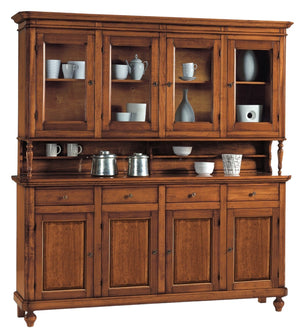 Cristalliera 4 ante napoletana legno massello finitura elite 196 p.43 h.205 - Mobili 2G