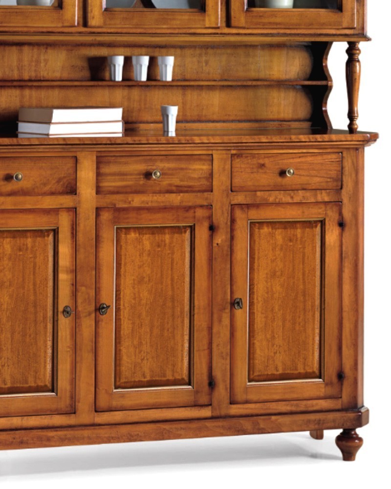 Cristalliera 4 ante napoletana legno massello finitura elite 196 p.43 h.205 - Mobili 2G