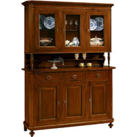 Cristalliera arte povera 3 porte legno tinta noce 150x43x205 (188) - Mobili 2G