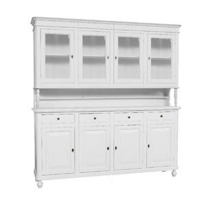 Cristalliera arte povera 4 porte legno shabby bianco 196x43x205h (736) - Mobili 2G