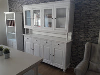 Cristalliera arte povera 4 porte legno shabby bianco 196x43x205h (736) - Mobili 2G