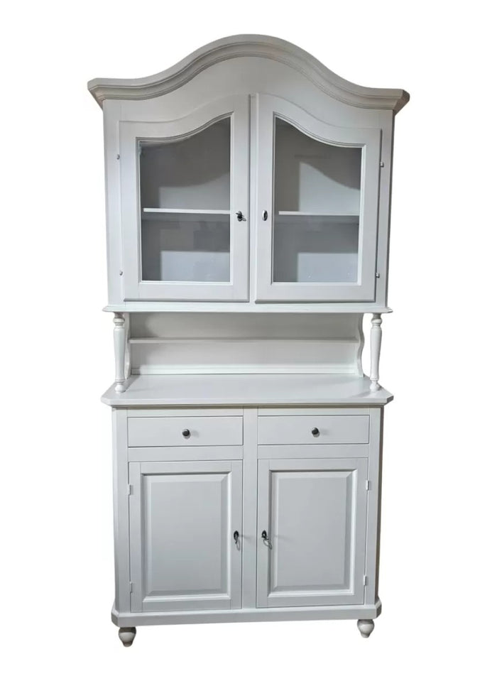 Cristalliera in legno 4 porte bianca shabby chic 104x43x215 (1509) - Mobili 2G