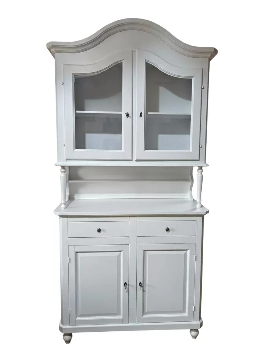 Cristalliera in legno 4 porte bianca shabby chic 104x43x215 (1509) - Mobili 2G