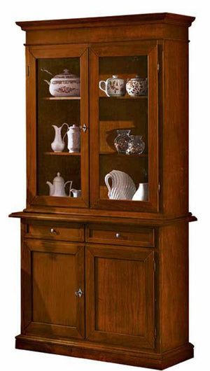 Cristalliera in legno noce arte povera tinta noce 103x42x205 (383) - Mobili 2G