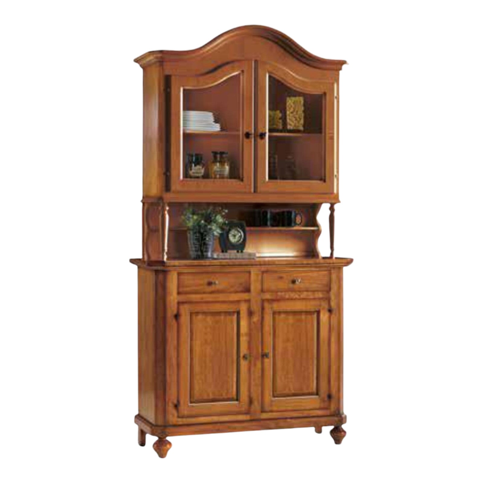 Cristalliera napoletana 2 ante tinta noce legno l.104 p.43 h.215 (509) - Mobili 2G