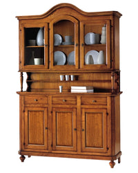 Cristalliera napoletana legno massello tinta noce 150x43x215h (507) - Mobili 2G