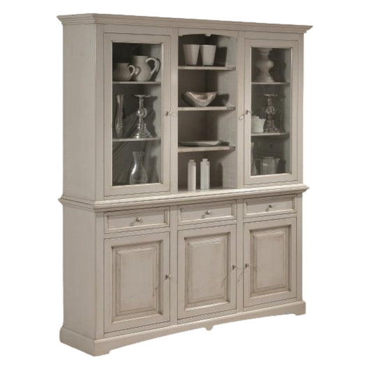 Cristalleria in legno 3 ante laccata grigio patinato misura l.170 p.46 h.215