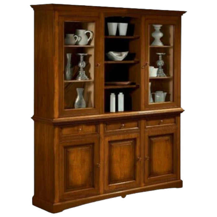 Cristalleria in legno 3 ante tinta noce l.170 p.46 h.215