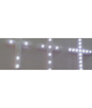 Croce Crocetta Votiva A Luce Elettrica Con Cristo Luci Led Batterie Incluse         