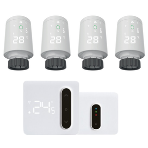 Kit Smart Cronotermostato + 4 Valvola Termostatica Wi-Fi