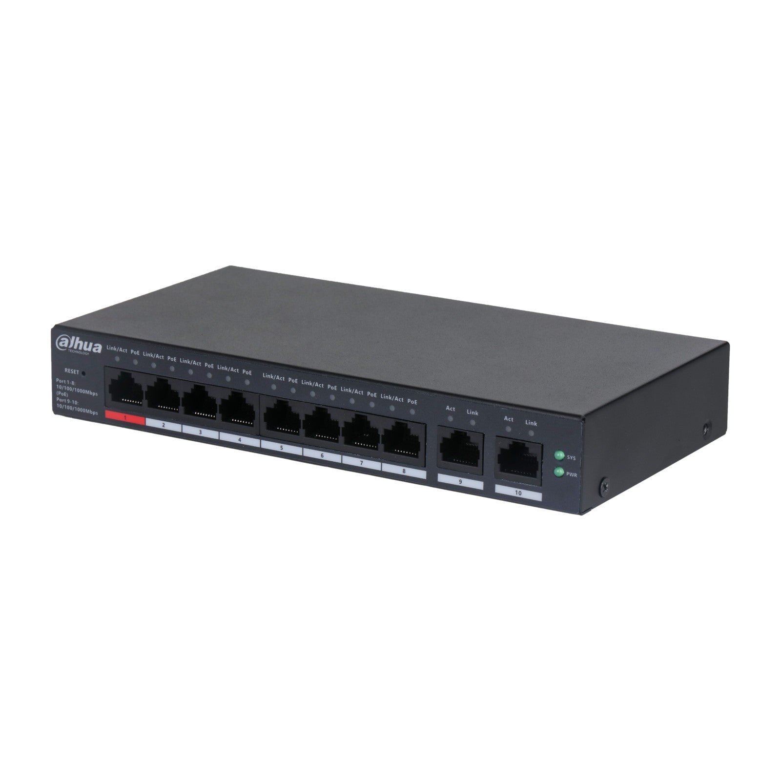 Dahua Cloud Managed Desktop Gigabit Switch 8Porte PoE + 2 CS4010-8GT-110