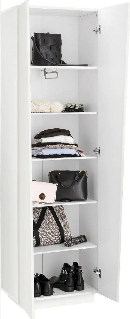  Armadio di design, 2 ante battenti, 5 ripiani, colore Bianco Lucido, ZTC46420035 