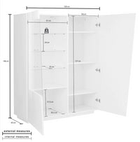  Vetrinetta moderna a 2 ante in Bianco laccato lucido, ZTCVG55176642 