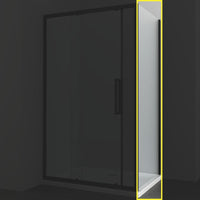 Ogomondo lato fisso per porta scorrevole slide 2 black nero cristallo 6 mm *** misure 67-69xh195 cm, confezione 1