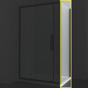 Ogomondo lato fisso per porta scorrevole slide 2 black nero cristallo 6 mm *** misure 67-69xh195 cm, confezione 1