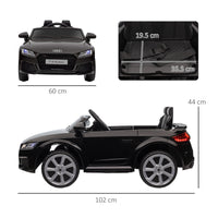 Macchina Elettrica per Bambini 12V con Licenza Audi TT Nero