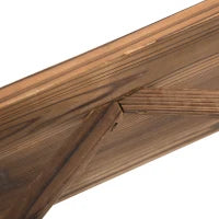 Panca da Giardino 2 Posti con Schienale Alto, in Legno di Abete, 114x58x80 cm, Marrone