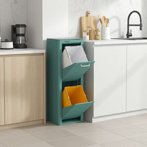 CUBEK: Pattumiera per raccolta differenziata a 2 scomparti