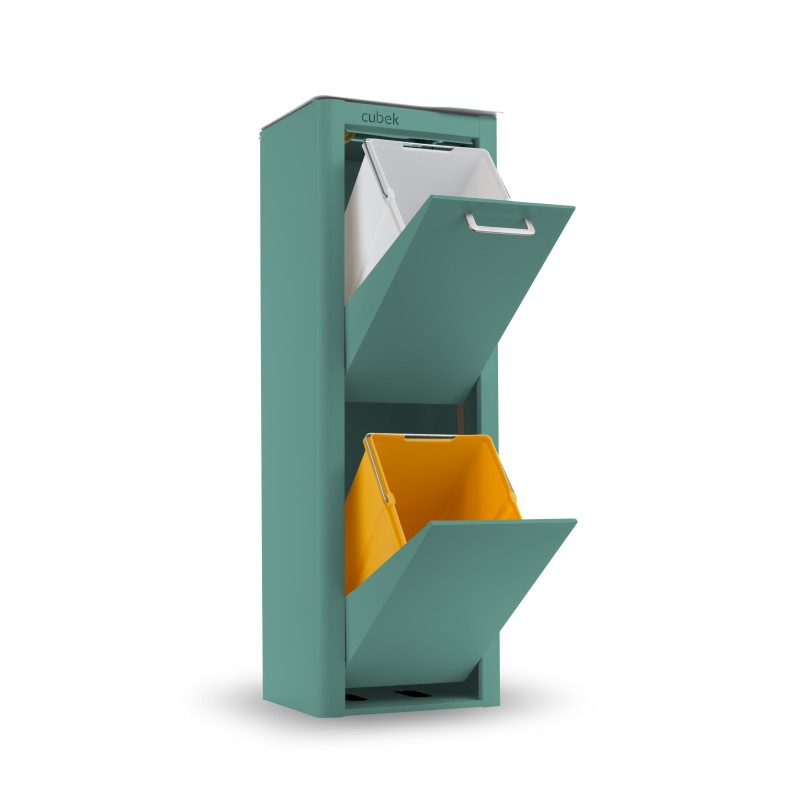 CUBEK: Pattumiera per raccolta differenziata a 2 scomparti