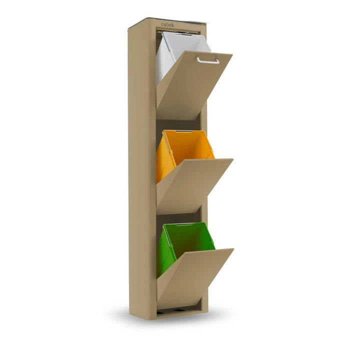 CUBEK - Pattumiera per raccolta differenziata a 3 scomparti