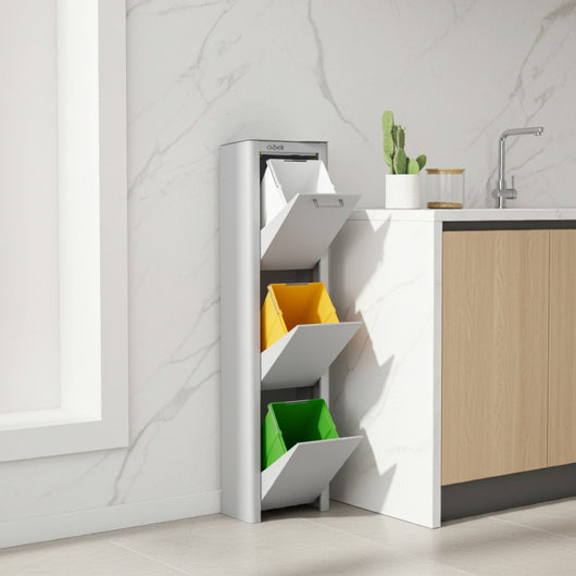 CUBEK - Pattumiera per raccolta differenziata a 3 scomparti