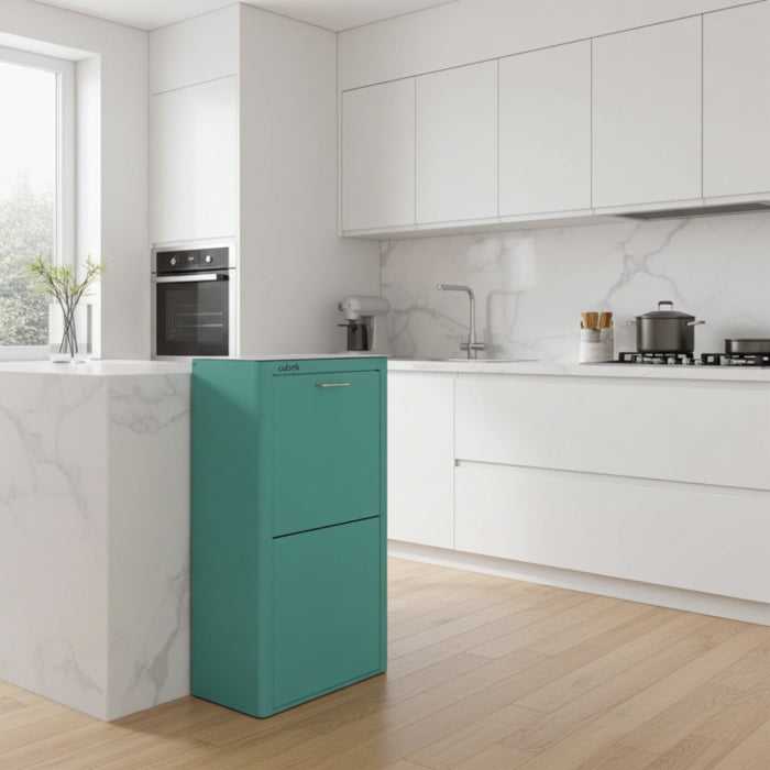 CUBEK - Pattumiera per raccolta differenziata a 4 scomparti