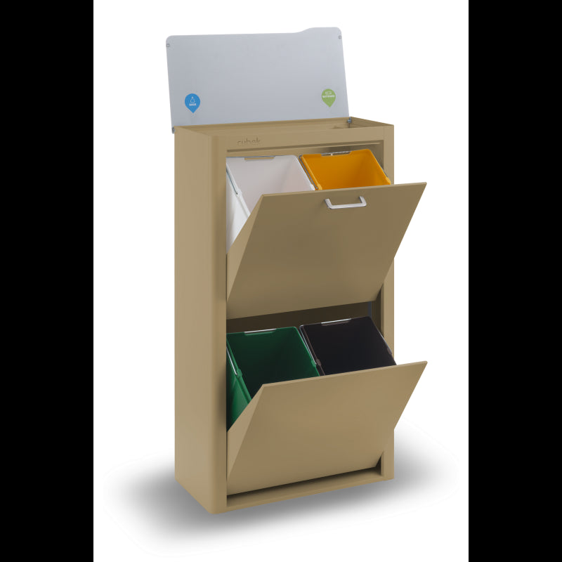 CUBEK - Pattumiera per raccolta differenziata a 4 scomparti