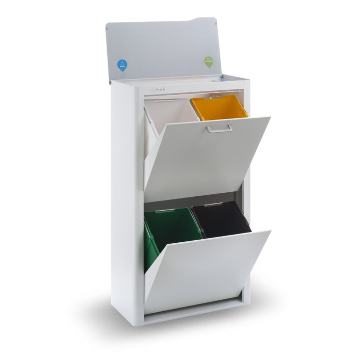 CUBEK - Pattumiera per raccolta differenziata a 4 scomparti
