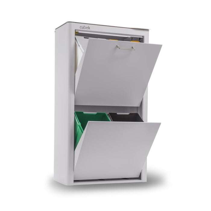 CUBEK - Pattumiera per raccolta differenziata a 4 scomparti